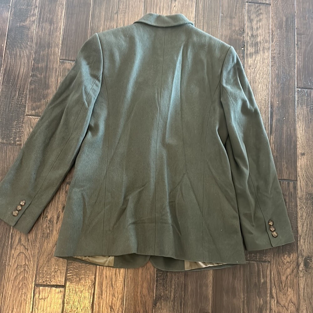 LL Bean Womens Green Wool/Cashmere Blazer Size 10R - Picture 8 of 11